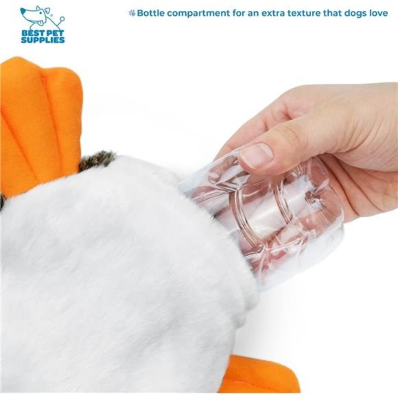 2-in-1 Squeaky Dog Toys with Soft Fabric - Holds a Plastic Bottle - Large - Picture 4 of 6
